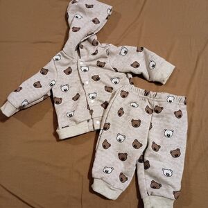 Shein Baby 2pc Bear Sweat Set